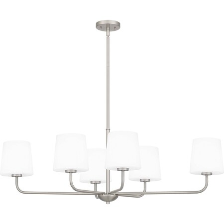 Quoizel Gallagher Linear Chandelier 6 Lights Brushed Nicke GGR642BN